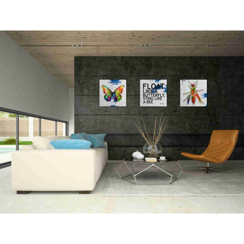 Image of 'Float Like a Butterfly, Sting Like a Bee Set' Canvas Wall Art,54x18