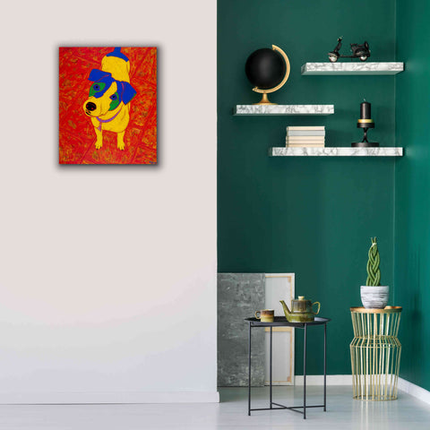 Image of 'Feisty Jack Russell' by Angela Bond Giclee Canvas Wall Art,20x24