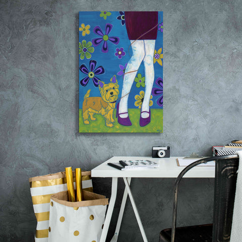 Image of 'The Yorkie Fandango' by Angela Bond Giclee Canvas Wall Art,18x26