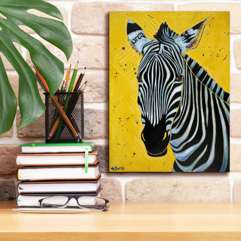 Image of 'Zebra' by Angela Bond Giclee Canvas Wall Art,12x16
