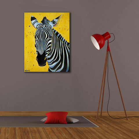 Image of 'Zebra' by Angela Bond Giclee Canvas Wall Art,26x34