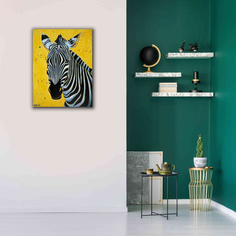 Image of 'Zebra' by Angela Bond Giclee Canvas Wall Art,26x34