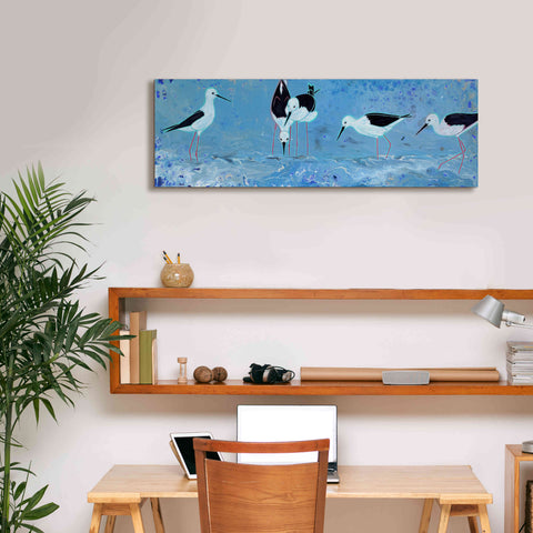 Image of 'Long Legged Waders' by Angela Bond Giclee Canvas Wall Art,36x12