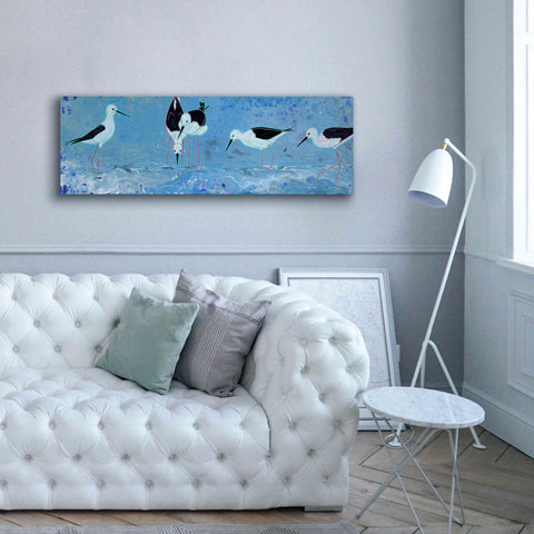 Image of 'Long Legged Waders' by Angela Bond Giclee Canvas Wall Art,60x20