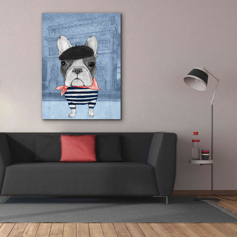 Image of 'French Bulldog with Arc de Triomphe' by Barruf Giclee Canvas Wall Art,40x54