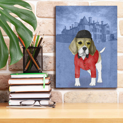 Image of 'Beagle with Beaulieu Palace' by Barruf Giclee Canvas Wall Art,12x16