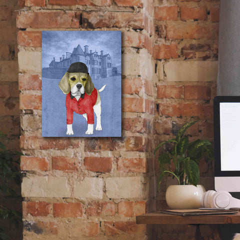 Image of 'Beagle with Beaulieu Palace' by Barruf Giclee Canvas Wall Art,12x16