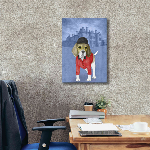 Image of 'Beagle with Beaulieu Palace' by Barruf Giclee Canvas Wall Art,18x26