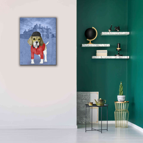 Image of 'Beagle with Beaulieu Palace' by Barruf Giclee Canvas Wall Art,26x34