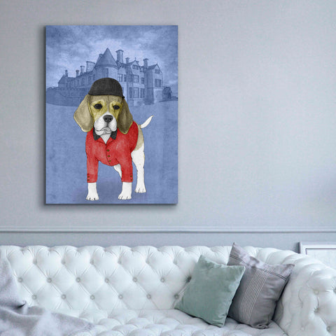 Image of 'Beagle with Beaulieu Palace' by Barruf Giclee Canvas Wall Art,40x54