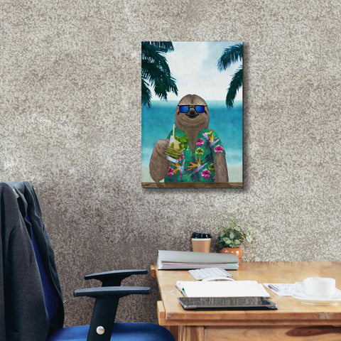 Image of 'Sloth on Summer Holidays' by Barruf Giclee Canvas Wall Art,18x26