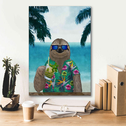 Image of 'Sloth on Summer Holidays' by Barruf Giclee Canvas Wall Art,18x26