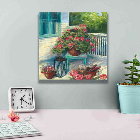 Image of 'Porch Geraniums' by Carol Rowan, Giclee Canvas Wall Art,12x12