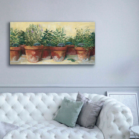 Image of 'Potted Herbs I' by Carol Rowan, Giclee Canvas Wall Art,60x30