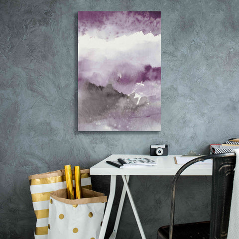 Image of 'Midnight At The Lake III Amethyst Gray Crop' by Mike Schick, Giclee Canvas Wall Art,18x26