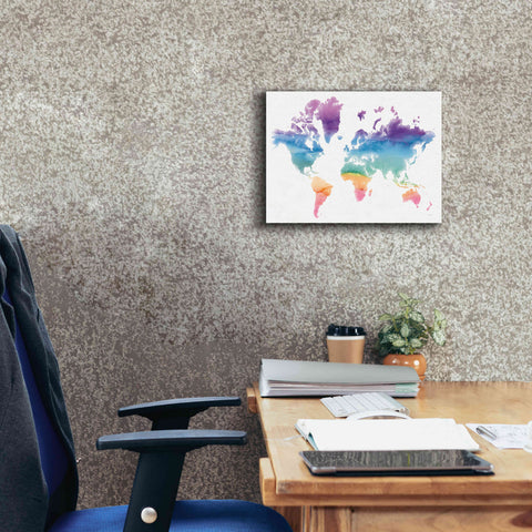 Image of 'Watercolor World' by Mike Schick, Giclee Canvas Wall Art,16x12
