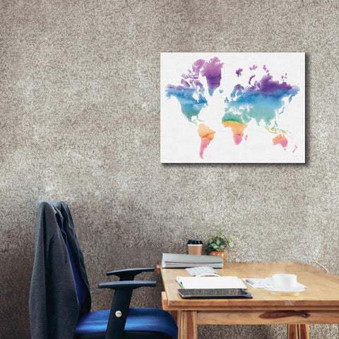 Image of 'Watercolor World' by Mike Schick, Giclee Canvas Wall Art,34x26