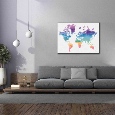 Image of 'Watercolor World' by Mike Schick, Giclee Canvas Wall Art,54x40