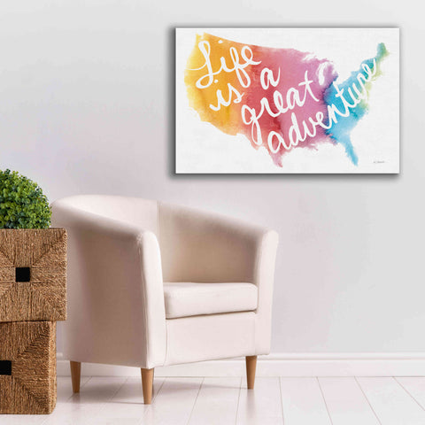 Image of 'Watercolor Usa' by Mike Schick, Giclee Canvas Wall Art,40x26