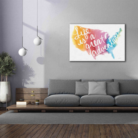 Image of 'Watercolor Usa' by Mike Schick, Giclee Canvas Wall Art,60x40