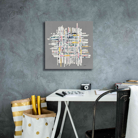 Image of 'New Morning On Gray' by Mike Schick, Giclee Canvas Wall Art,18x18