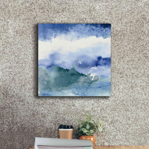 Image of 'Midnight At The Lake III Cool' by Mike Schick, Giclee Canvas Wall Art,18x18