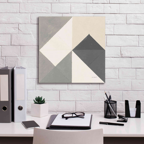 Image of 'Triangles IV Neutral Crop' by Mike Schick, Giclee Canvas Wall Art,18x18