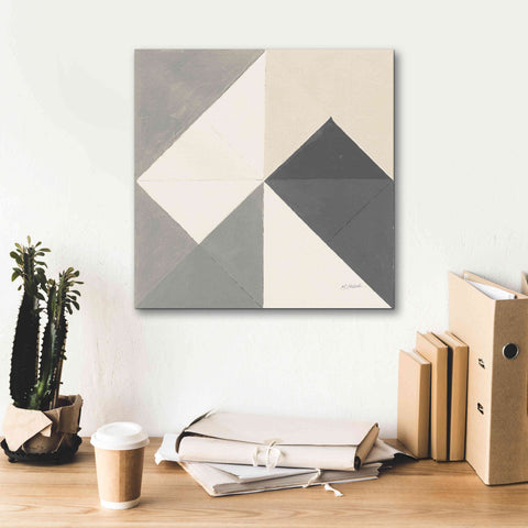 Image of 'Triangles IV Neutral Crop' by Mike Schick, Giclee Canvas Wall Art,18x18