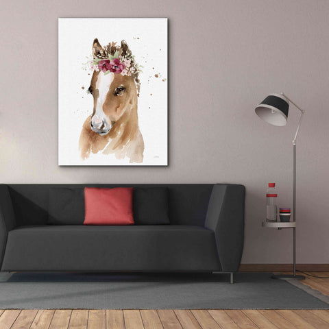 Image of 'Floral Pony' by Katrina Pete, Giclee Canvas Wall Art,40x54