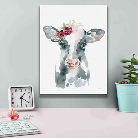 Image of 'Floral Cow' by Katrina Pete, Giclee Canvas Wall Art,12x16