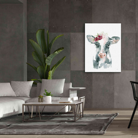 Image of 'Floral Cow' by Katrina Pete, Giclee Canvas Wall Art,40x54