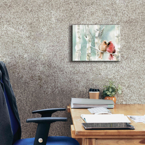 Image of 'Christmas Cardinals' by Katrina Pete, Giclee Canvas Wall Art,16x12