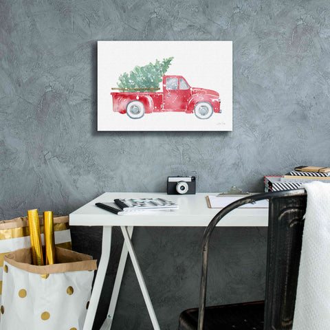 Image of 'Christmas Truck' by Katrina Pete, Giclee Canvas Wall Art,18x12