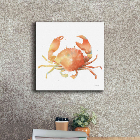 Image of 'Summertime Crab' by Katrina Pete, Giclee Canvas Wall Art,18x18