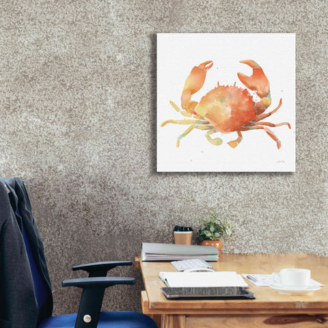 Image of 'Summertime Crab' by Katrina Pete, Giclee Canvas Wall Art,26x26