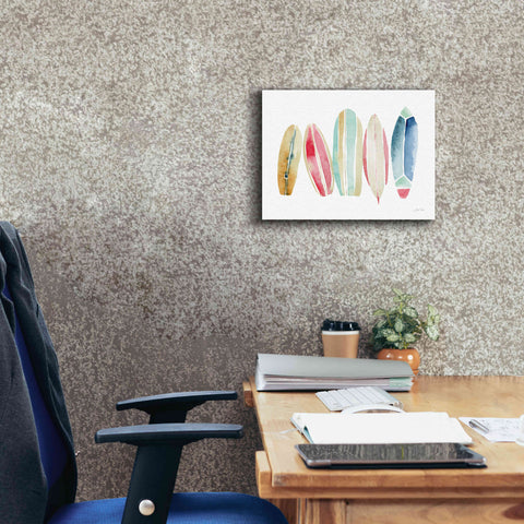 Image of 'Surfboards in a Row' by Katrina Pete, Giclee Canvas Wall Art,16x12