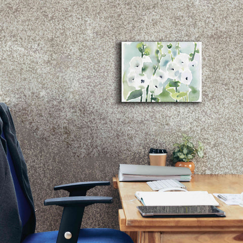 Image of 'White Hollyhocks' by Katrina Pete, Giclee Canvas Wall Art,16x12