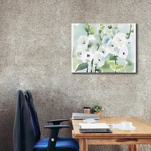 Image of 'White Hollyhocks' by Katrina Pete, Giclee Canvas Wall Art,34x26