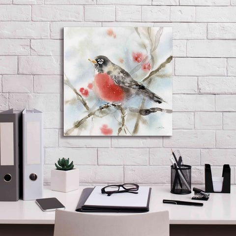 Image of 'Winter Robin' by Katrina Pete, Giclee Canvas Wall Art,18x18