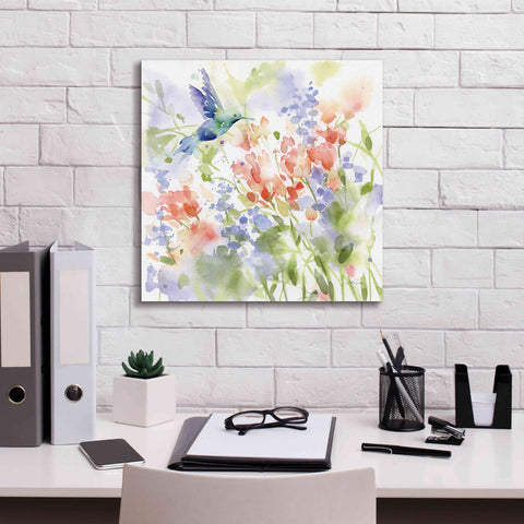 Image of 'Hummingbird Meadow' by Katrina Pete, Giclee Canvas Wall Art,18x18