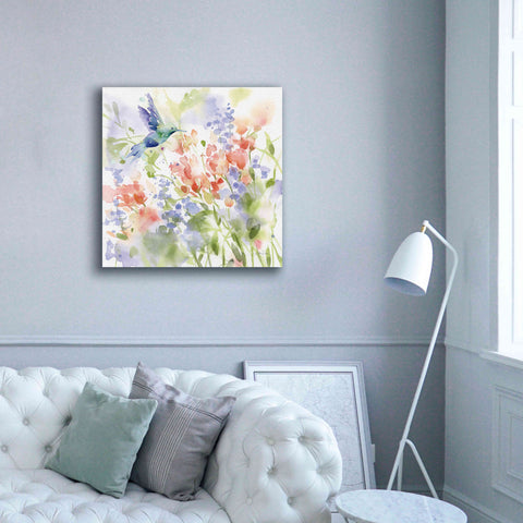 Image of 'Hummingbird Meadow' by Katrina Pete, Giclee Canvas Wall Art,37x37