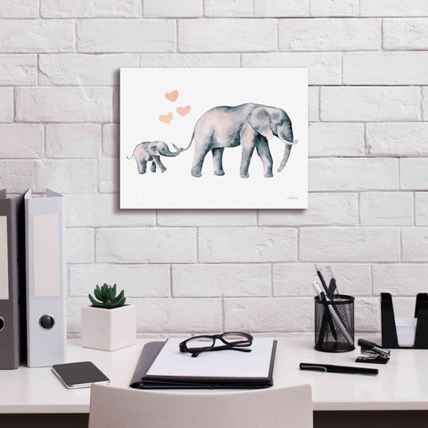 Image of 'Elephant Love' by Katrina Pete, Giclee Canvas Wall Art,16x12