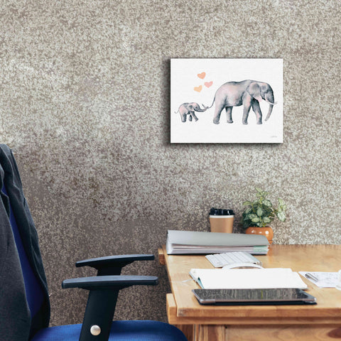 Image of 'Elephant Love' by Katrina Pete, Giclee Canvas Wall Art,16x12