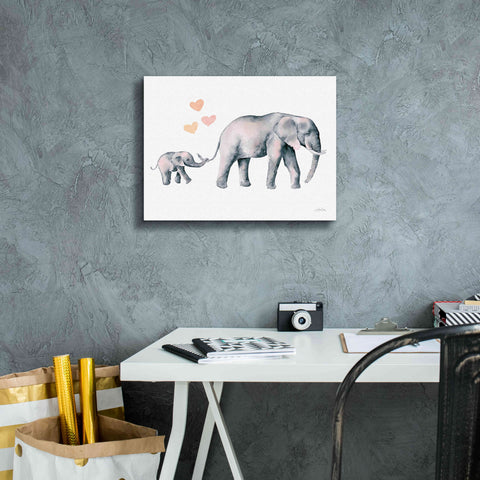 Image of 'Elephant Love' by Katrina Pete, Giclee Canvas Wall Art,16x12