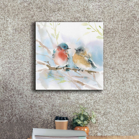 Image of 'Bluebird Pair in Spring' by Katrina Pete, Giclee Canvas Wall Art,18x18