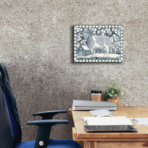 Image of 'Farm Life II Stripe Border' by Miranda Thomas, Giclee Canvas Wall Art,16x12