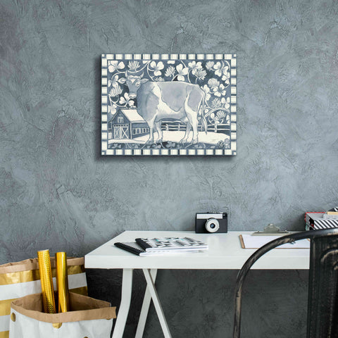 Image of 'Farm Life II Stripe Border' by Miranda Thomas, Giclee Canvas Wall Art,16x12