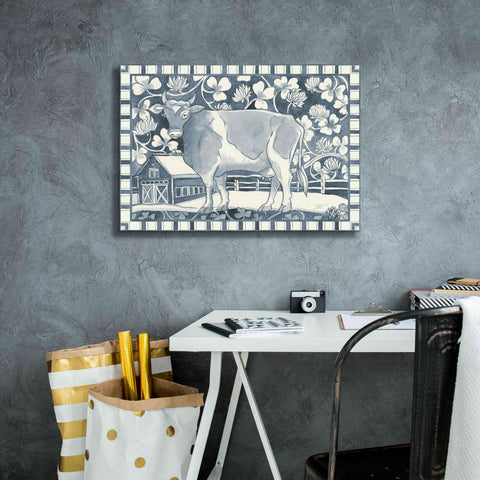 Image of 'Farm Life II Stripe Border' by Miranda Thomas, Giclee Canvas Wall Art,26x18