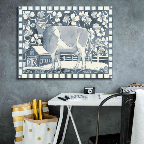 Image of 'Farm Life II Stripe Border' by Miranda Thomas, Giclee Canvas Wall Art,34x26