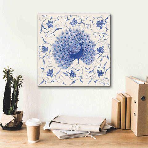 Image of 'Peacock Garden I' by Miranda Thomas, Giclee Canvas Wall Art,18x18